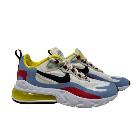 Nike Air Max 270 React White Blue Red Yellow Women’s Size 7 Running Sneakers - Picture 14 of 14